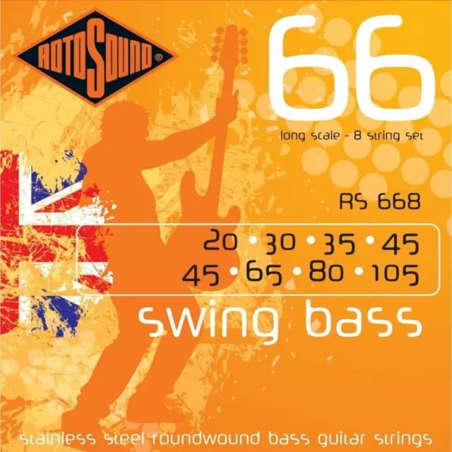 Rotosound Swing Bass Stainless Steel Roundwound Bass Guitar Strings 8-String