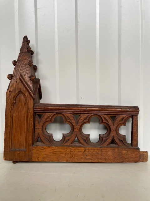 A Beautiful French Architectural Gothic revival church Crown/finial carved oak 2 2