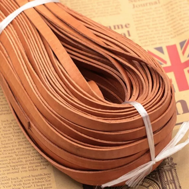 5M Real Genuine Leather Flat Cord Rope String Tape Stripe Strap DIY Craft Sewing