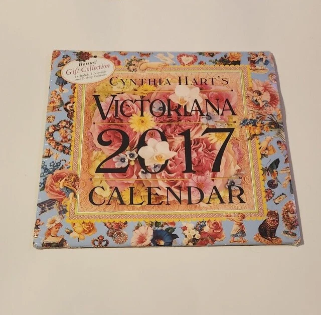 CYNTHIA HART'S VICTORIANA Wall Calendar 2017 Scrapbook bonus gift New