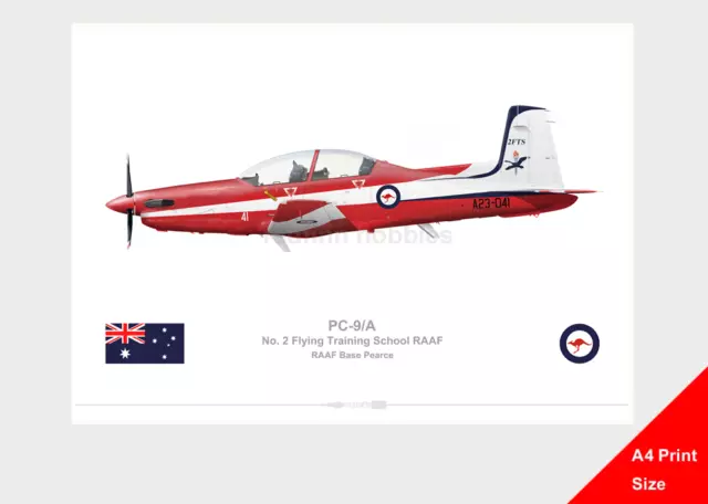Warhead Illustrated PC-9/A 2FTS RAAF A23-041 A4 Aircraft Print