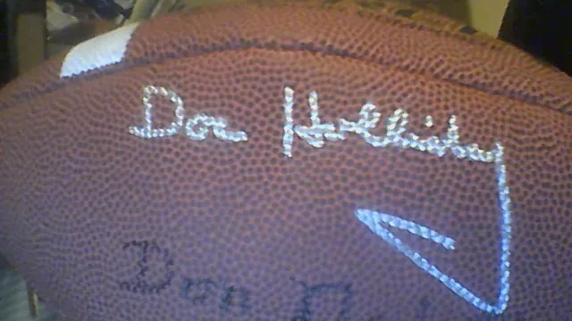 Don Nehlen & Doc Holliday Signed Football West Virginia Mountaineers Legends! 2