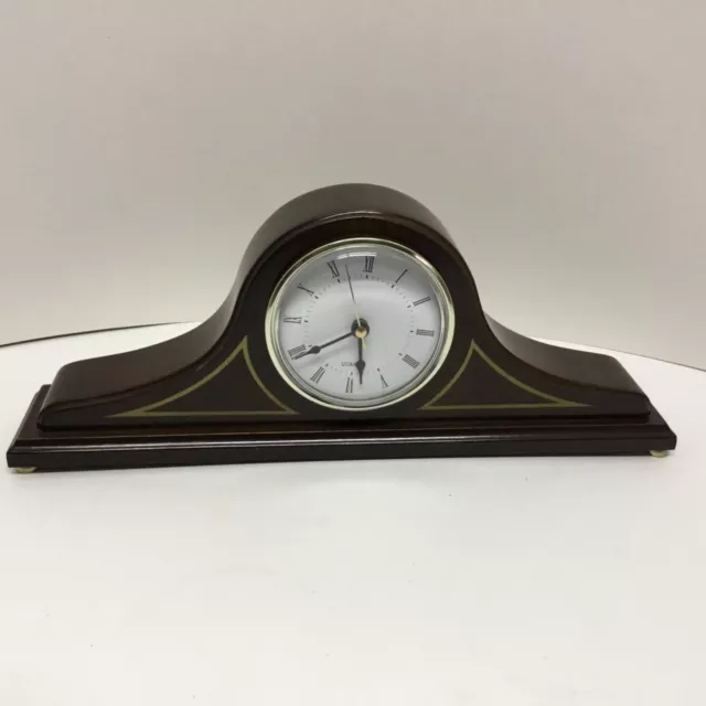 The Bombay Company 13” Wood Mantle Clock Japan Quartz Napoleon Hat Classic Style