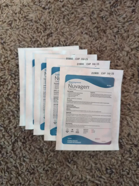 Lot Of 5 Nuvagen Collagen Powder by Organogenesis 1 gr Powder Pouch Exp 06/2025
