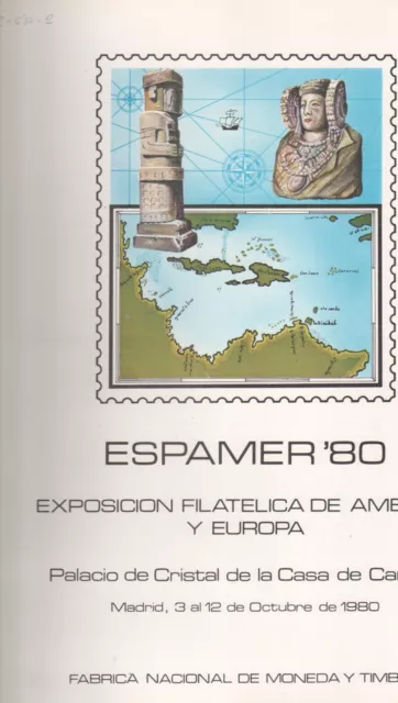 ESPAÑA- Documento Filatélico Espamer 80 con su HB matasellada  (según foto)