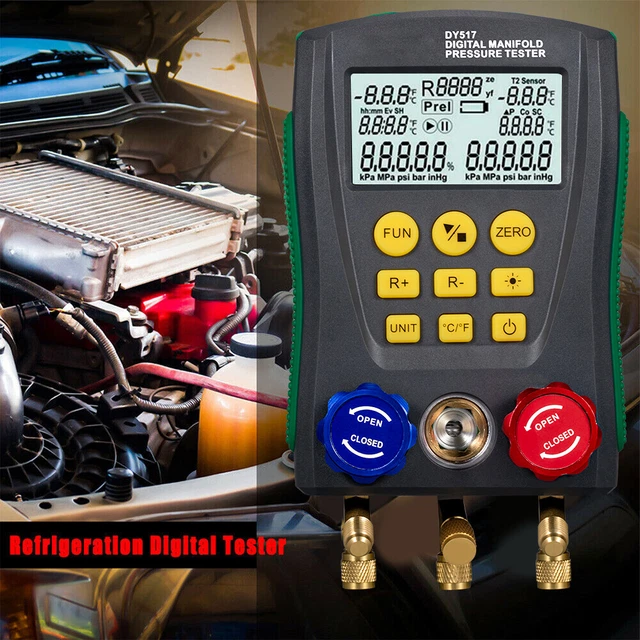 DY517 Pressure Gauge Refrigeration Digital Vacuum Pressure Manifold Tester