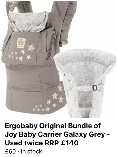 Ergobaby Original Bundle of Joy Baby Carrier Galaxy Grey - Used twice RRP £140