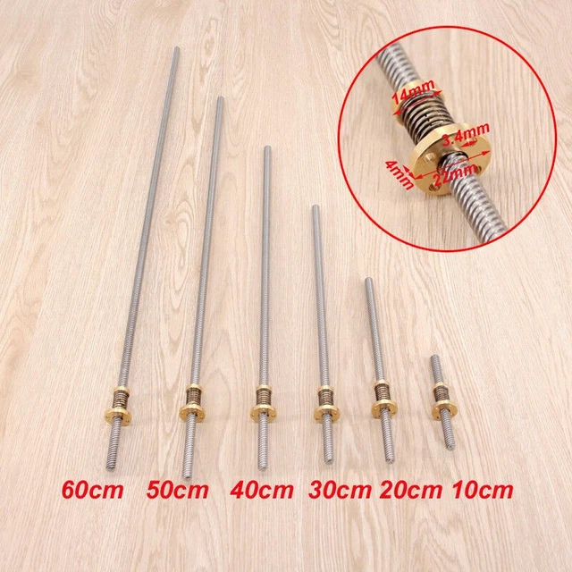 T8 3D Printer 2mm Pitch 8mm Lead Screw Rod Anti-backlash Nut Shaft Coupling