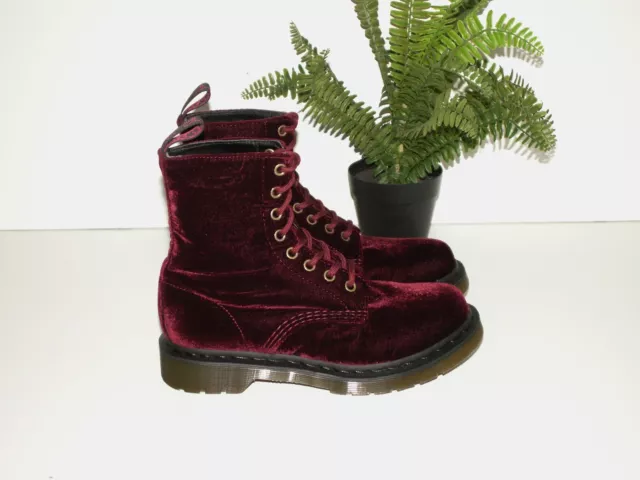 Red velvet deals combat boots