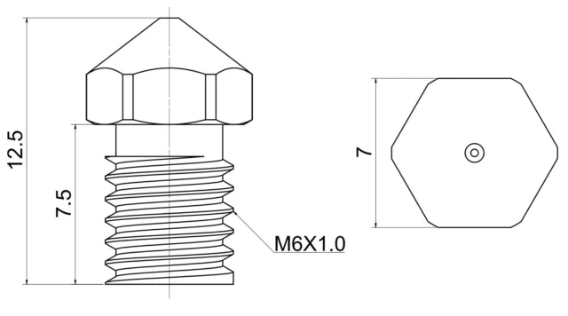 V5 V6 Düse Nozzle SET | 1,75mm | Gehärteter Stahl | 3er/6er SET! | 0,2 - 1,0mm 2