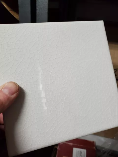 MINTON HOLLIS crackled WHITE TILE 8806 88 6x6 mhcrz1 field smooth glossy
