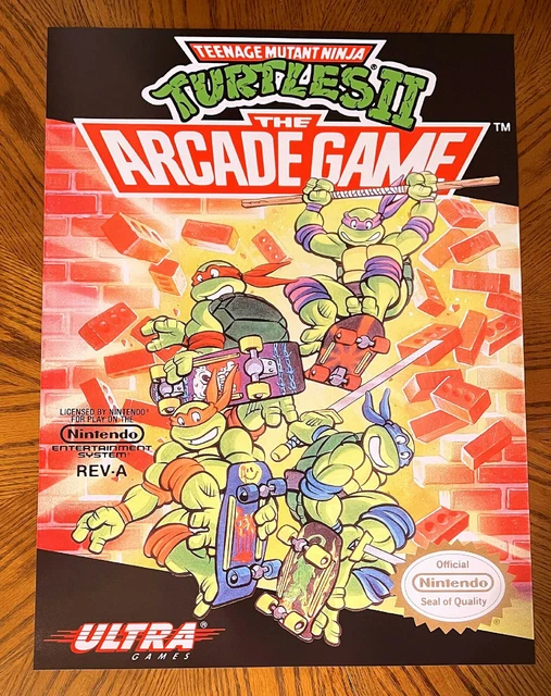 TEENAGE MUTANT NINJA Turtles II The Arcade Game TMNT 2 NES box art 24