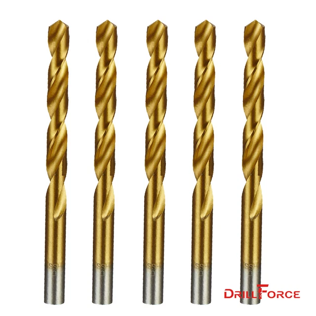 5PCS 7/16" Drill Bit Set HSS Titanium Jobber Length Twist Metal Drill Bits Tools