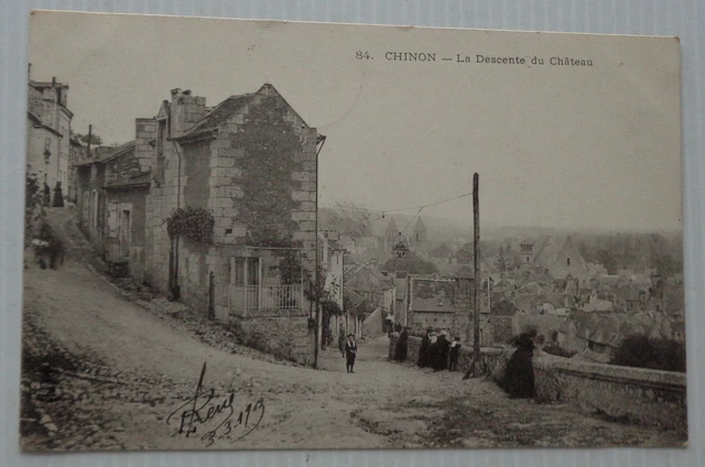 Chinon 37 CPA La Descent of The Castle Animated 1903