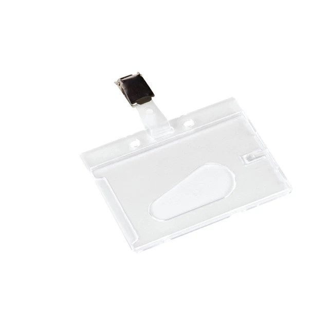 Q-Connect porta badge rigido carta di credito dimensioni nome e confezione clip da 10 KF1