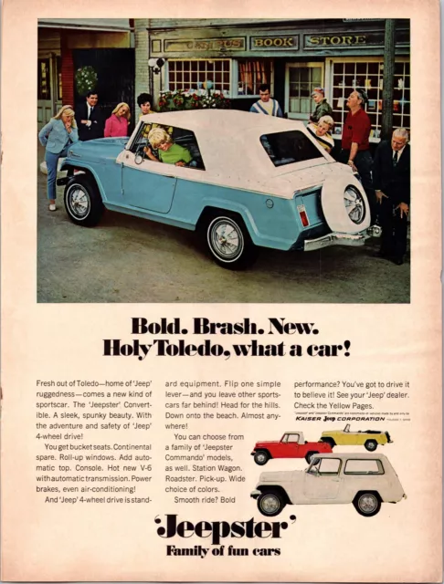 1967 Jeep Jeepster Bold Brash Holy Toledo Campus Book Store What A Car Print Ad