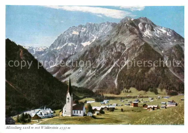 72716963 Mittelberg Kleinwalsertal Ortsansicht mit Kirche Blick zum Widderstein