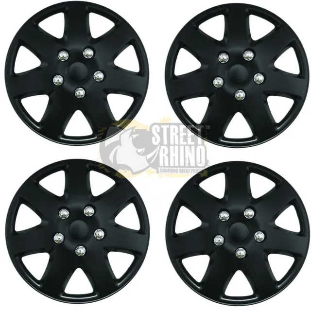 14" Black Tempest Wheel Cover Hub Caps Set Ideal For Ford Fiesta