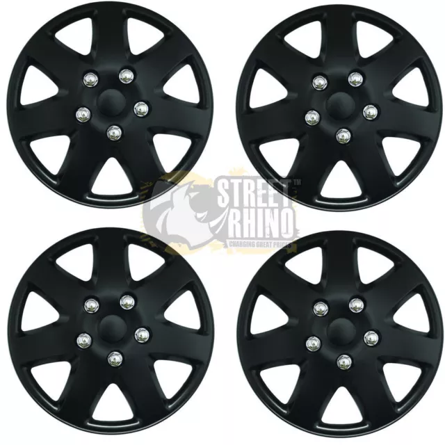 14" Black Tempest Wheel Cover Hub Caps Set Ideal For Ford Fiesta