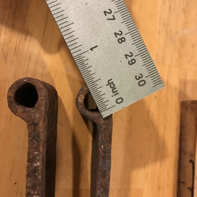 Antique Barn Strap Hinges Hand Hammered Wrought Iron  Approximately 11” - 13” 8