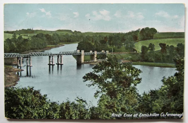 Ireland Enniskillen Erne River Bridge Co. Fermanagh Postcard Lawrence Publisher
