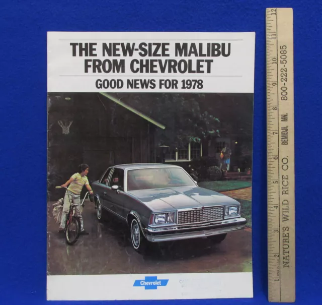 Vintage 1978 Chevrolet Malibu Car Dealer Sales Brochure Information Booklet