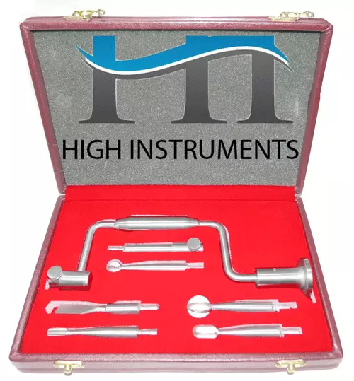 Hudson Hand Drill Brace Surgical Orthopedic 7 Pcs Instruments Set with FREE BOX