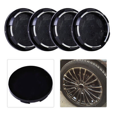 4X Noir 50mm Cache Moyeu Jante Centre Roue Car Wheel Center Hub Cap Cover Black