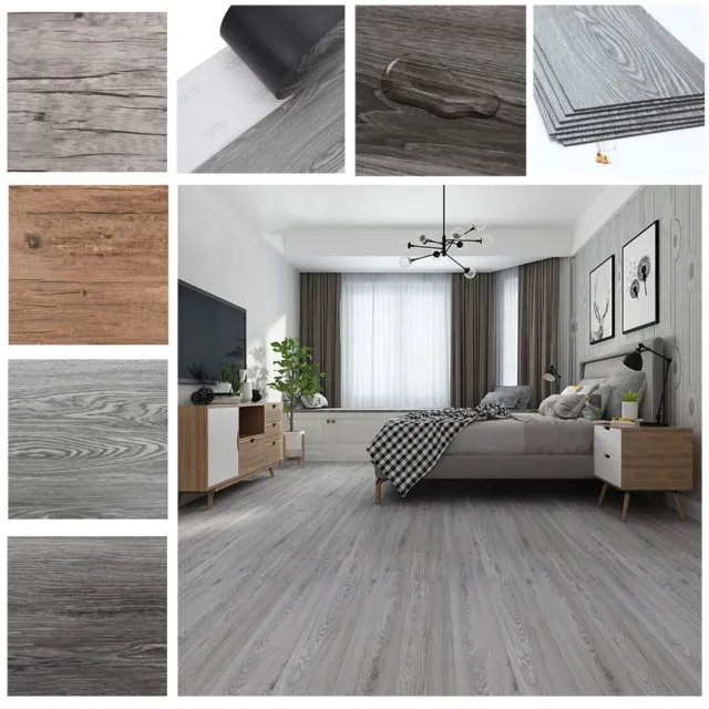 5.02m² Vinyl Flooring Plank Adhesive Floor Tiles 36 Panels Wood Effect Planks UK
