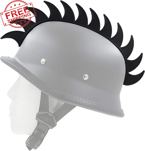 Hot Rides Reflecive Punk Rubber Mohawk Warhawk Wig Accessory Stick on Helmet for