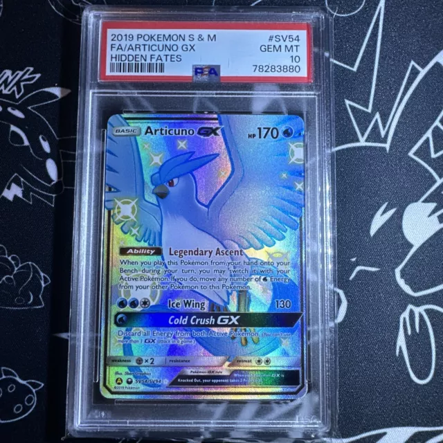 Articuno GX Full Art Shiny Holo Hidden Fates Pokemon Card SV54/SV94