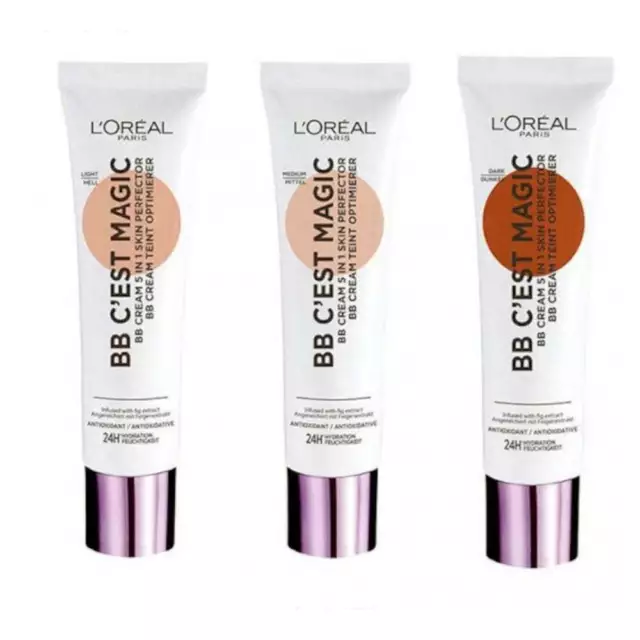 L'OREAL C'est Magic 5-in-1 BB Cream with SPF20  LIGHT DARK MEDIUM *NEW&UNUSED *