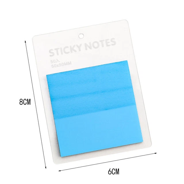 50Sheets Transparent Sticky Notes Waterproof Colorful Clear Memo Pad Posted M Le