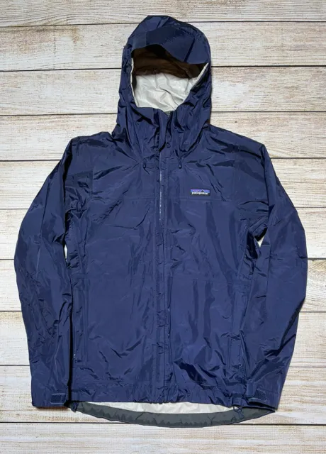 Patagonia Womens H2NO TORRENTSHELL Rain Jacket Navy Blue SMALL Full Zip