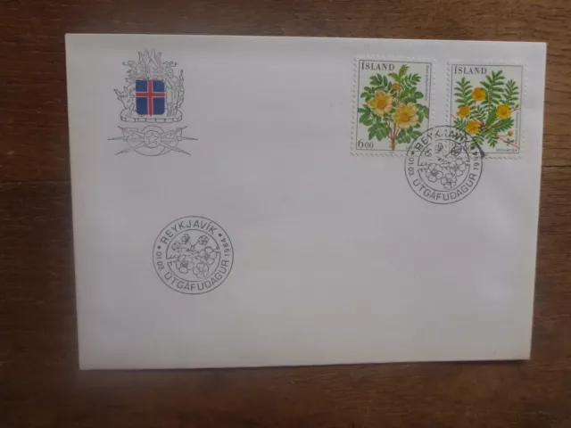 Iceland 1984 Flowers Set 2 Stamps Fdc First Day Cover