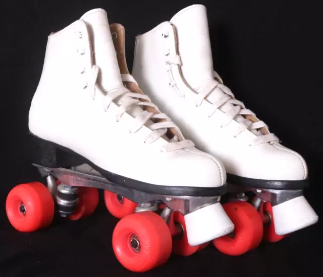 Sure-Grip Super X 7L White Leather Rollerskates Arobic Wheels Womens US 10