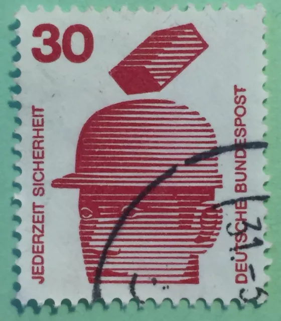 Briefmarke Deutsche Bundespost BRD Mi.-Nr. 406 30 Pf. Jederzeit Sicherheit 1971