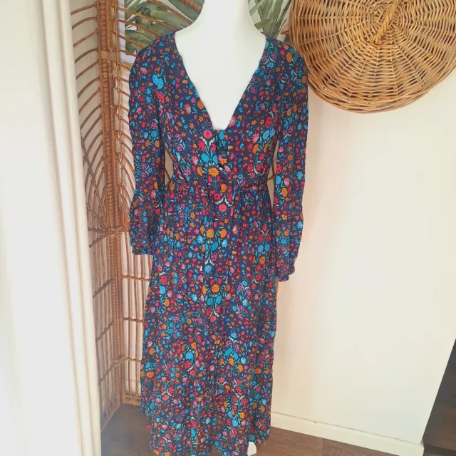 Label Of Love Maxi Floral Dress M Boho Bohemian Flowy Dreamy Hippie Cute Resort