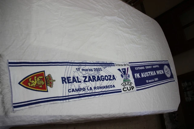 BUFANDA FUTBOL VINTAGE Match Uefa Cup Real Zaragoza Y Fk Austria Wien EUR 14,97 - ES BUFANDA FUTBOL VINTAGE Match Uefa Cup Real Zaragoza Y Fk Austria Wien EUR 14,97 - ES