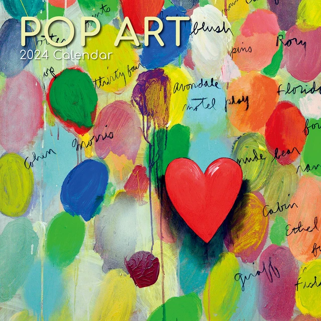 POP ART 2024 Square Wall Calendar 16 Months Arts Planner Christmas New