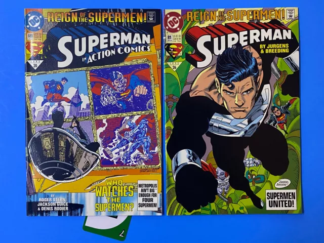 Superman 81 & Action Comics 689 (Dc 1993) 1St Black Suit | Vf/Nm 9.0