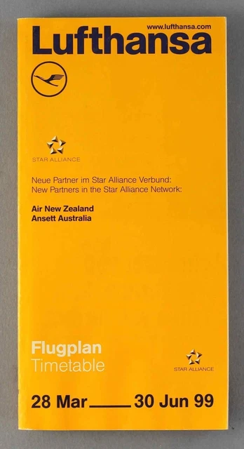 Lufthansa Airline Timetable Summer 1999 March - June Flugplan Seat Maps B747