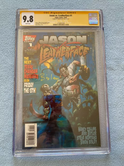 Jason vs. Leatherface #1 (1995, Topps) CGC SS 9.8 - Signed by Simon Bisley