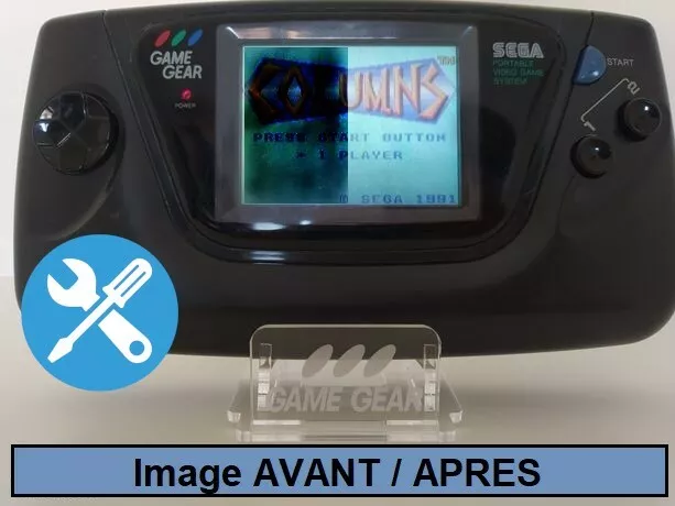 SEGA Game Gear - Forfait  condensateurs neufs + vitre en verre neuve + nettoyage