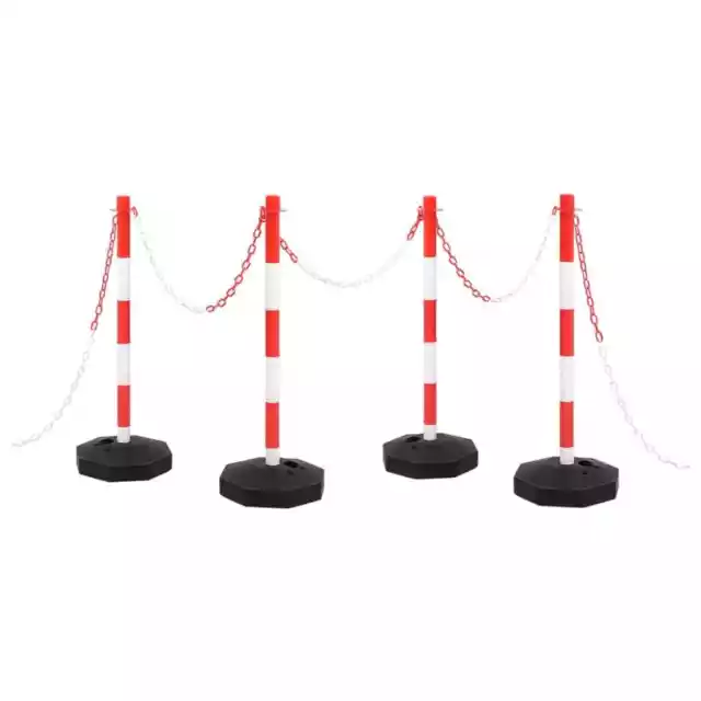 High Visibility Traffic Post Set with Plastic Chain for Parking Warehouse Safety