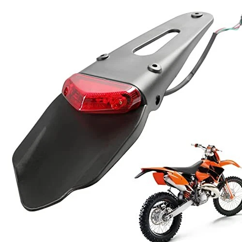 For Enduro Dirt Bike Motorcycle LED Rear Fender Brake License Plate Tail Light