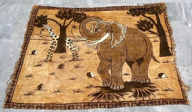 4x5 Schlammtuch, handgefertigter Wandteppich, großer Wandteppich, Batik afrikanische Malerei, 18414