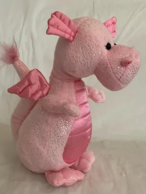 Ganz Webkinz Glitzy Dragon HM616 Pink 9" Plush Stuffed No Code Dragon Toy