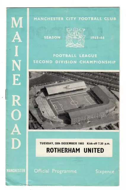 Manchester City v Rotherham United - 1965-66  Division Two (Dec) - Programme