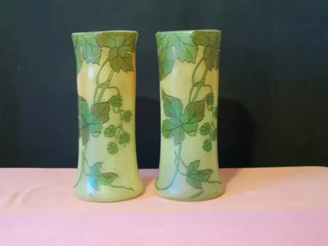 paire de vases en pate de verre ,legras non signé h 22cm